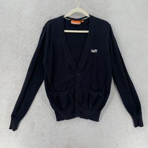 Superdry Cardigan Sweater Womens Medium Back Knit Long‎ Sleeve Comfort Soft